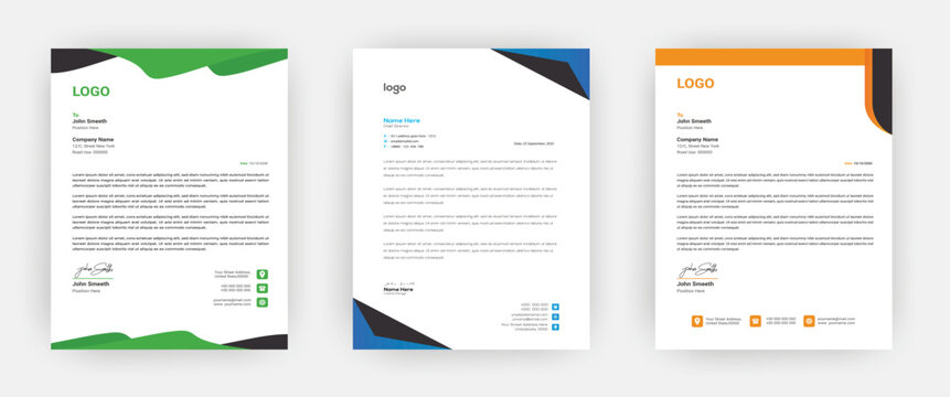 Creative letterhead   Elegant and minimalist style letterhead template design A4 sizes    