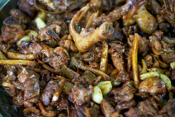 Delicious special dish of Nanning, Guangxi, China, fried lemon duck