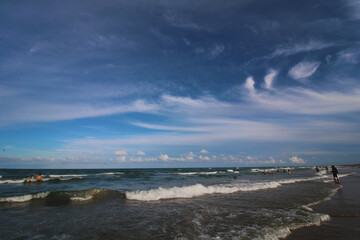 beautiful sunset on the sea coast.