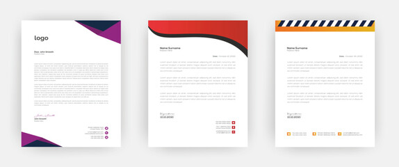 Creative letterhead   Elegant and minimalist style letterhead template design A4 sizes    