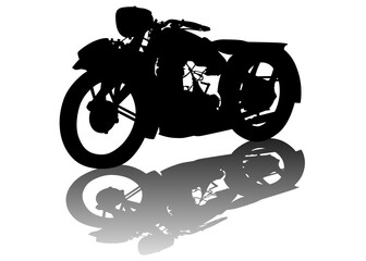 Obraz premium Old big bike on white background