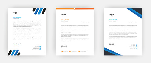 Creative letterhead   Elegant and minimalist style letterhead template design A4 sizes    