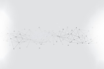 Digital abstract modern technology, communication, network connection and geometric background with connected dots and lines