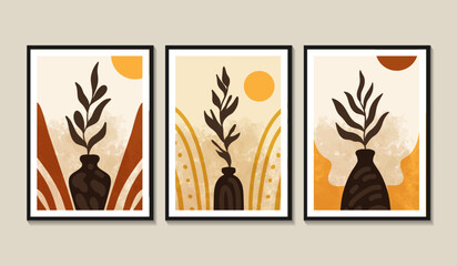 Hand drawn flat design boho wall art elegant