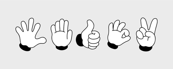 set of hand gesture