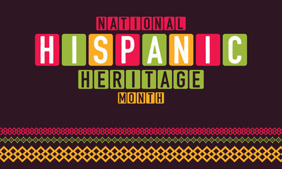 National Hispanic Heritage Month colorful vector illustration. American heritage month background