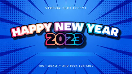 happy new year 2023 3d editable text effect font style