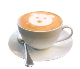 Hot cappuccino cup