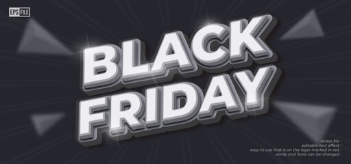 Black friday special offer background with 3D style editable text effect