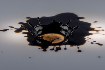 Black paint drop on a White background
