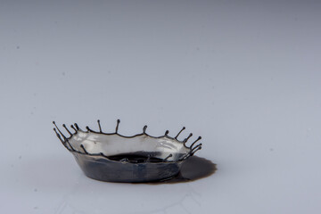Black paint drop on a White background