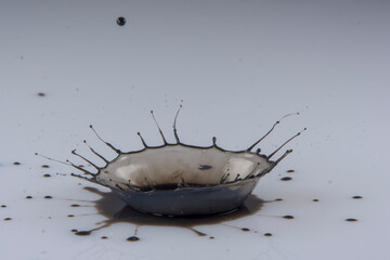 Black paint drop on a White background