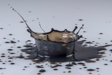 Black paint drop on a White background