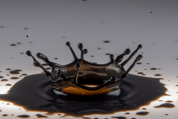 Black paint drop on a White background