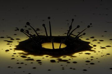 Black paint drop on a White background