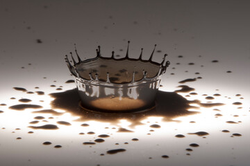 Black paint drop on a White background