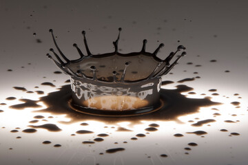 Black paint drop on a White background