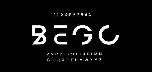 Bego Abstract digital modern alphabet fonts. Typography technology electronic dance music future creative font. vector illustraion
