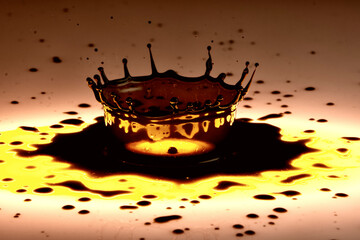 Black paint drop on a White background