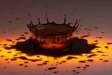 Black paint drop on a White background