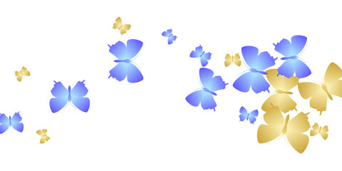 Magic bright butterflies isolated vector wallpaper. Summer little moths. Simple butterflies isolated fantasy background. Tender wings insects patten. Tropical creatures.