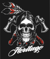 Vector Indian Skull