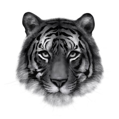 Portrait of a tiger with charcoal technique.
(ACN05)