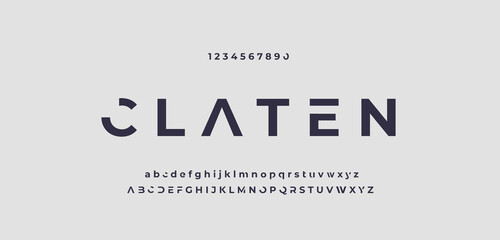 Claten minimal modern alphabet fonts for logo. Uppercase and lowercase Typography technology electronic digital future creative font. vector illustration