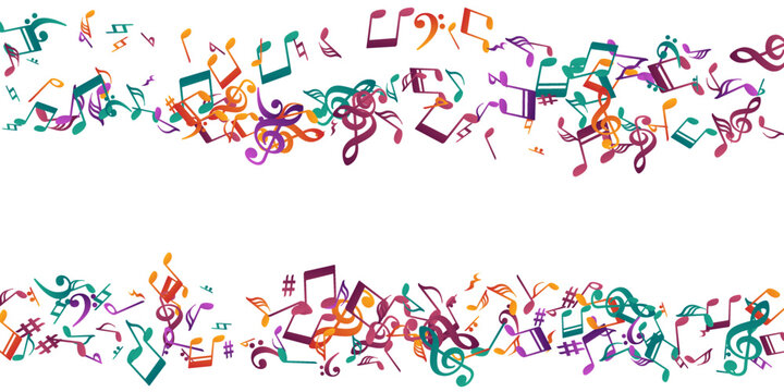 Musical notes cartoon vector illustration.