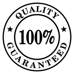Quality Guaranteed Seal. Black and white.
