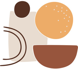  Abstract shape PNG file, boho abstract file isolated, geometric form illustration