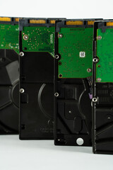 old hard disk isolated in front of white background