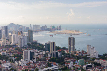 Beautiful City view of Penang, Malaysian Island