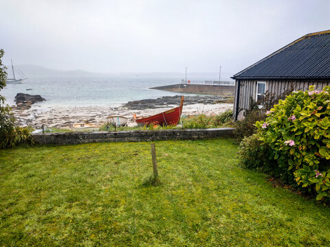 UK, Isles of Mull and Iona - September 8, 2019: casual photos of live style and architecture on the islands at the cloudy weather