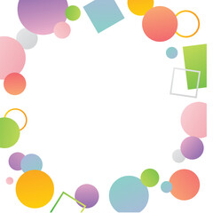 Fototapeta premium Colorful Shapes, Abstract Shapes Background, Geometric Background Border, Circle Square Border, Gradient Frame, Photo Frame Vector, Illustration Background