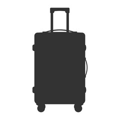 suitcase silhouette isolated on white background, vector illustration