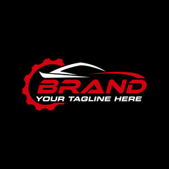 Gear car auto repair logo template