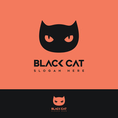 black cat head icon logo