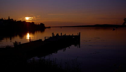 Dock and Sunset Riverport Nova Scotia La Have River