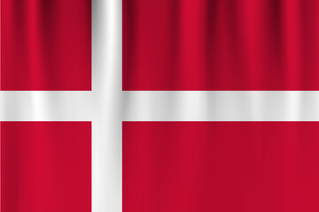 Vector flag of Denmark. Denmark waving flag background.