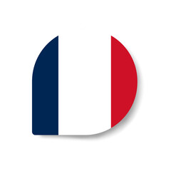 France drop flag icon with shadow on white background.