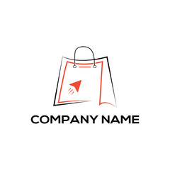 Creative shopping bag logo icon design for online business