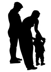 Families with child on white background