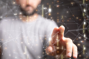 Concept of big data, machine learning, artificial intelligence, hyper loop