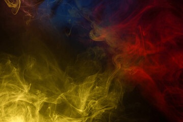 Blue steam on a black background.