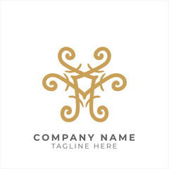 Traditional floral pattern logo design