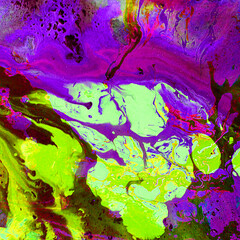 Spectacular abstract image of  liquid ink.  Purple and green. Natural luxury abstract fluid art painting