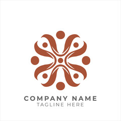 Traditional floral pattern logo design