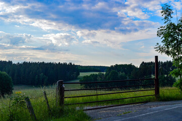 rusty gate in german landscape