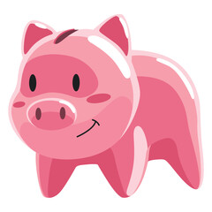 Piggy bank savings. Moneybox in form of pig. Crowd funding and savings concept. Accumulation of money or investment